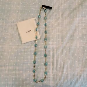 J.Crew 30" gold and turquoise necklace